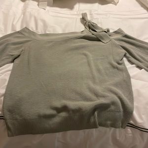 New York and Company Off the Shoulder Sweater XL in Gray